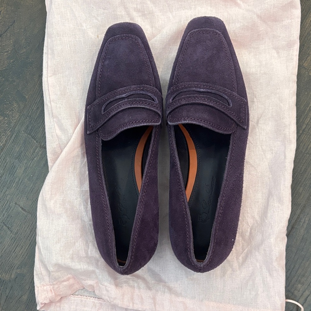 Loro Piana Purple Suede Loafers